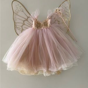 POTTERY BARN KIDS Butterfly Fairy Pink Costume in size 4-6